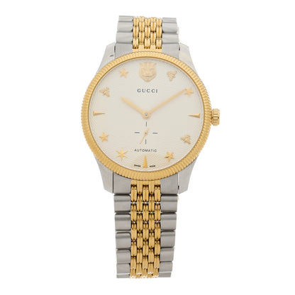 Gucci Stainless Steel 40mm G-Timeless Two Tone Charm Automatic Watch 1 of 4