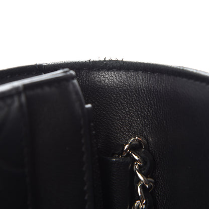 Chanel Lambskin Camellia Embossed Wallet On Chain WOC Black 11 of 18