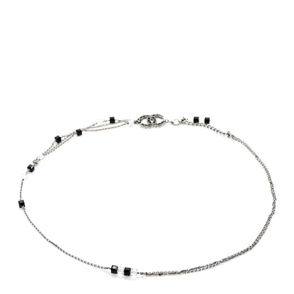 Chanel Metal Crystal CC Chain Belt Silver Black 2 of 4