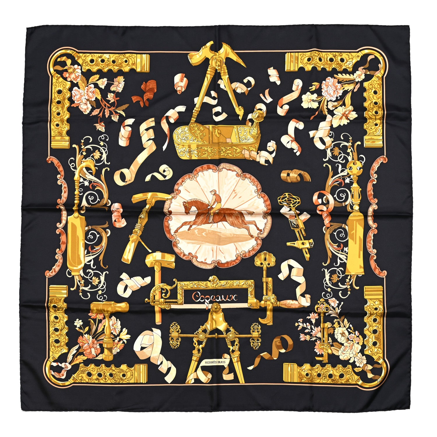 Hermes Silk Copeaux Scarf 90 1 of 4