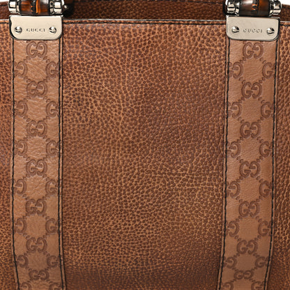 Gucci Calfskin Medium Bamboo Bar Tote Bag Brown 9 of 11