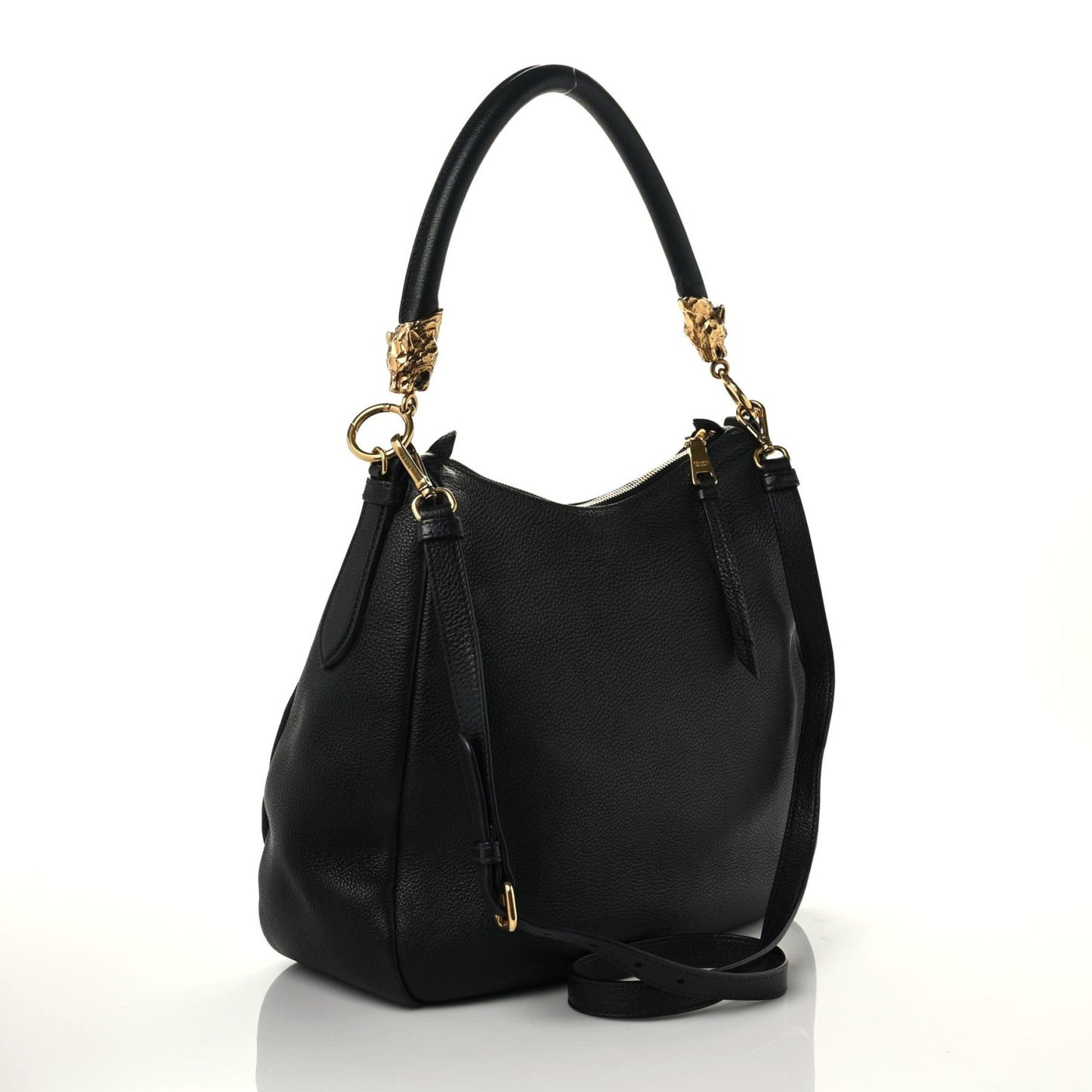 Vitello Daino Crossbody Bag Black