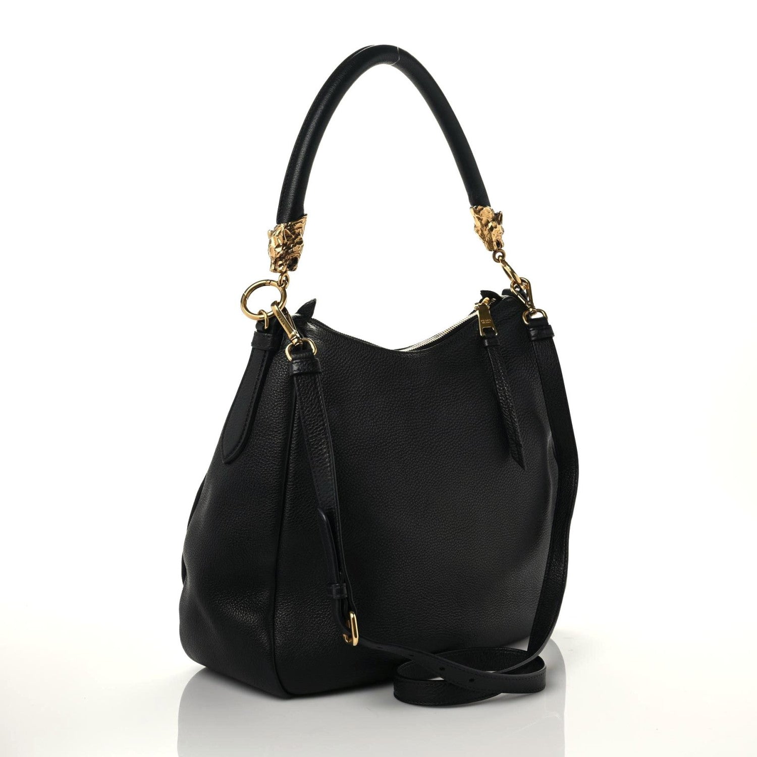 Prada Vitello Daino Crossbody Bag Black 2 of 9