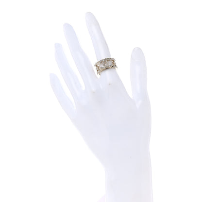 Chanel Metal Crystal CC Star Ring 52 6 Light Gold 2 of 5