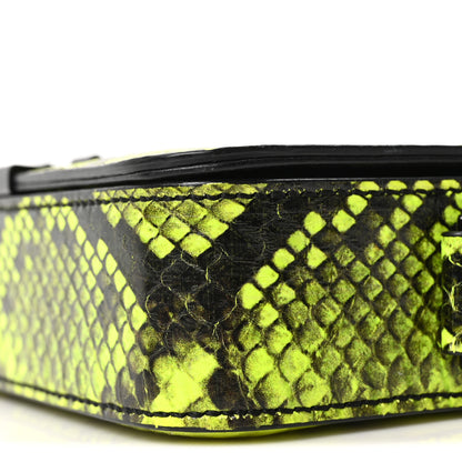 Off-White Calfskin Python Embossed Binder Flap Bag Fluo Yellow Black 9 of 9