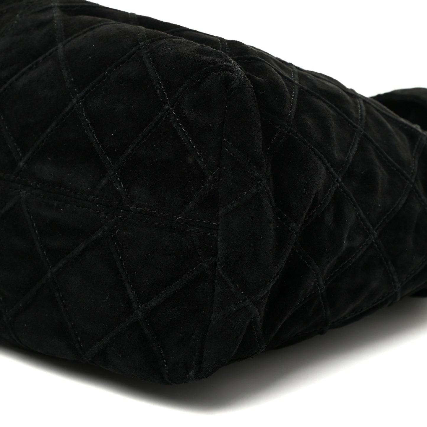 Suede Stitched Hobo Black