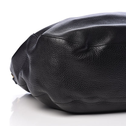 Gucci Pebbled Calfskin Medium Twill Shoulder Bag Black 8 of 10