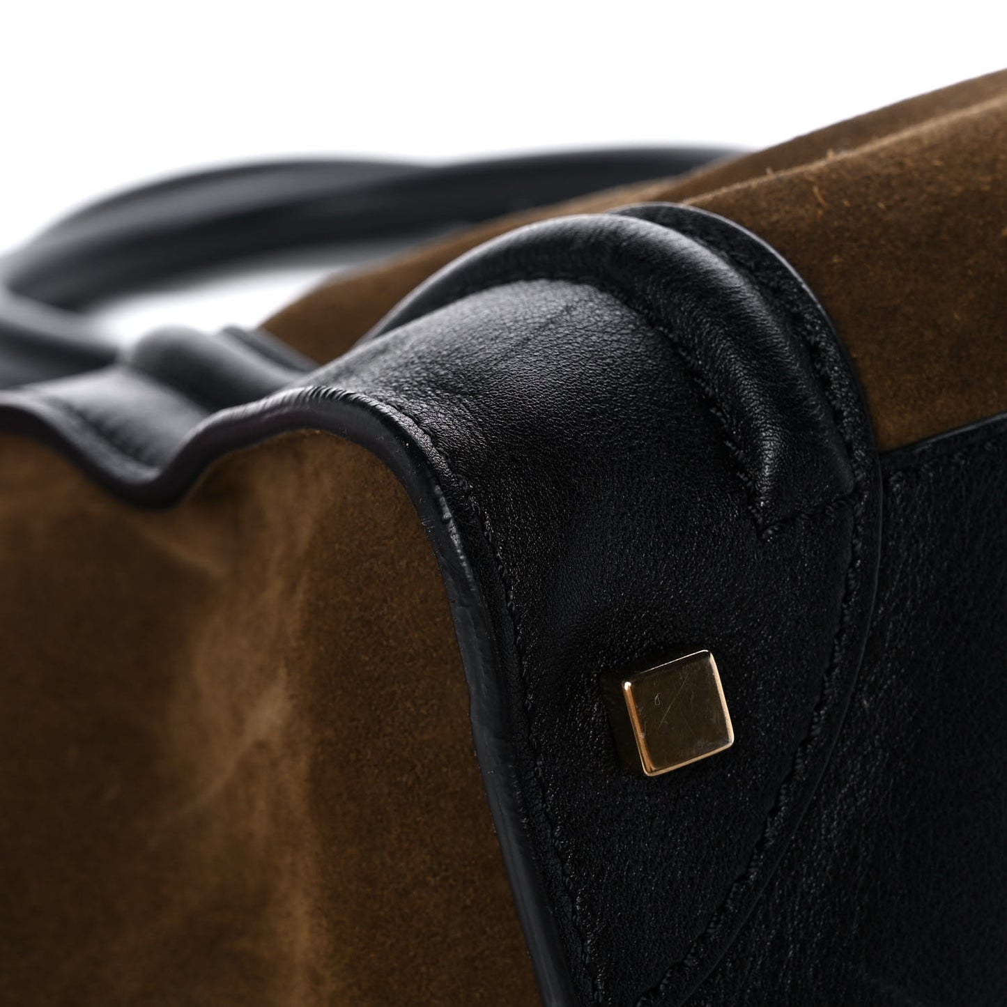 Suede Smooth Calfskin Mini Luggage Olive