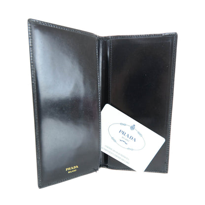 Prada Spazzolato Checkbook Cover Wallet Black 7 of 7