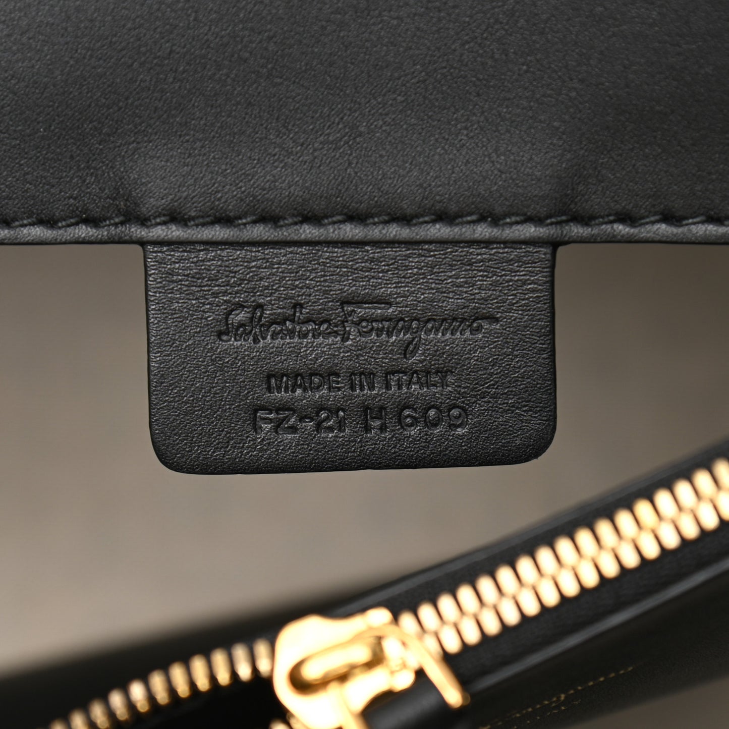Canvas Calfskin Gancini The Studio Bag Black Beige