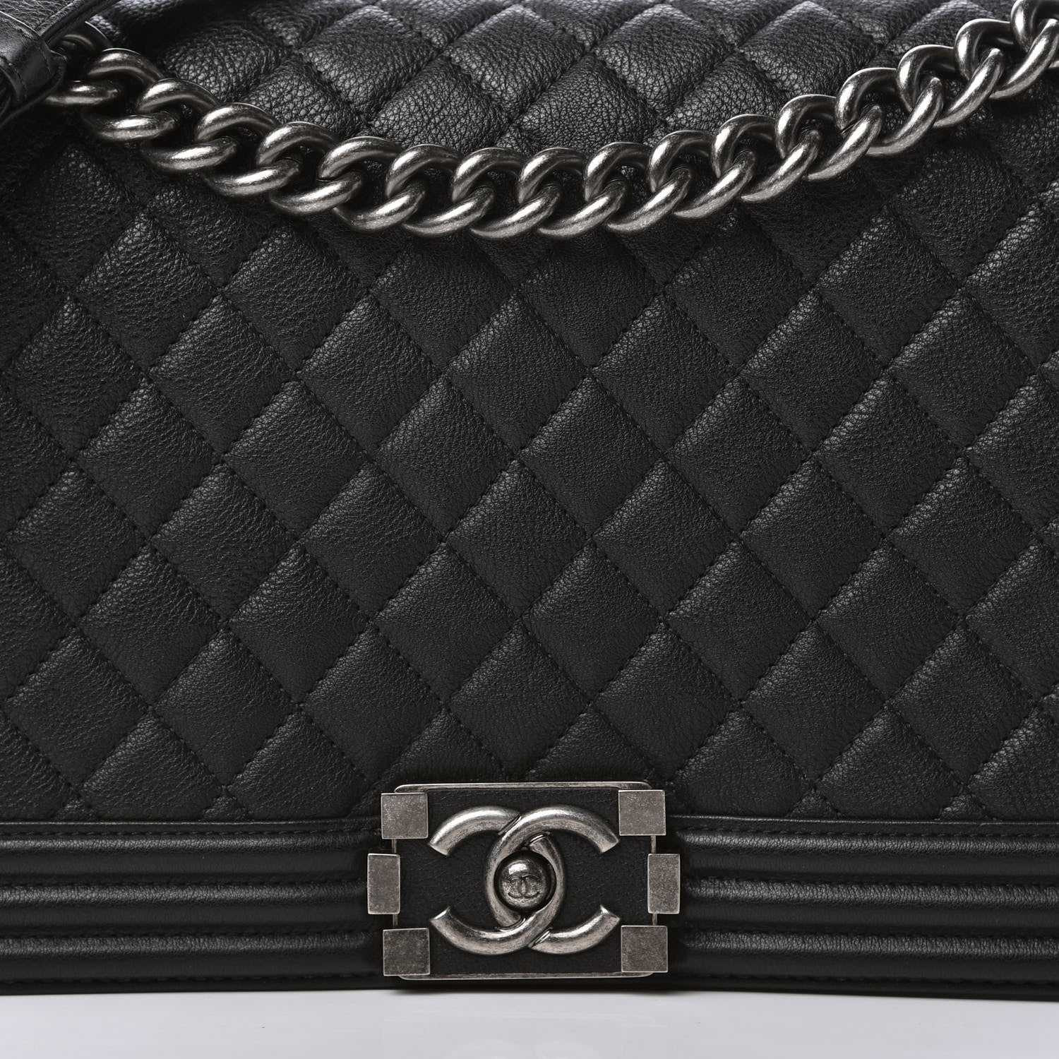 Chanel Grained Calfskin Quilted New Medium Boy Flap Black 10 of 11
