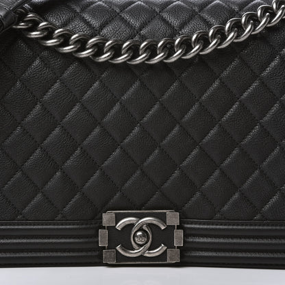 Chanel Grained Calfskin Quilted New Medium Boy Flap Black 10 of 11