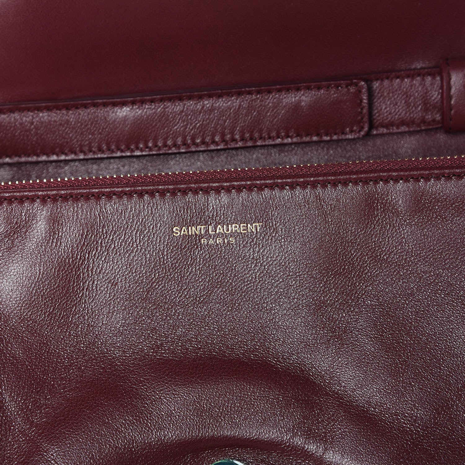 Saint Laurent Lambskin Diamond Quilted Angie Chain Bag Burgundy 9 of 13