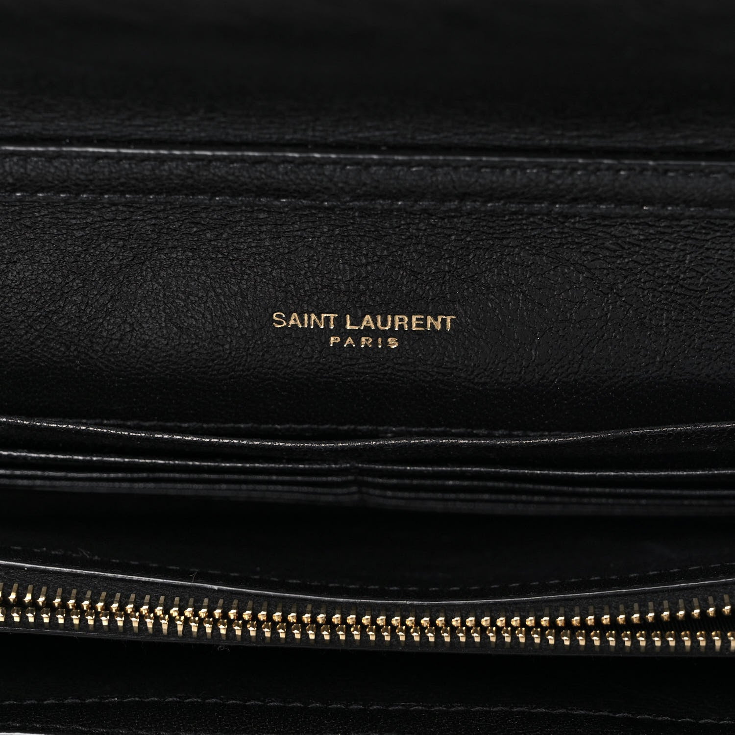 Saint Laurent Lambskin Diamond Quilted Becky Chain Wallet Black 6 of 10