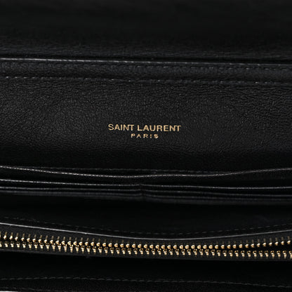 Saint Laurent Lambskin Diamond Quilted Becky Chain Wallet Black 6 of 10