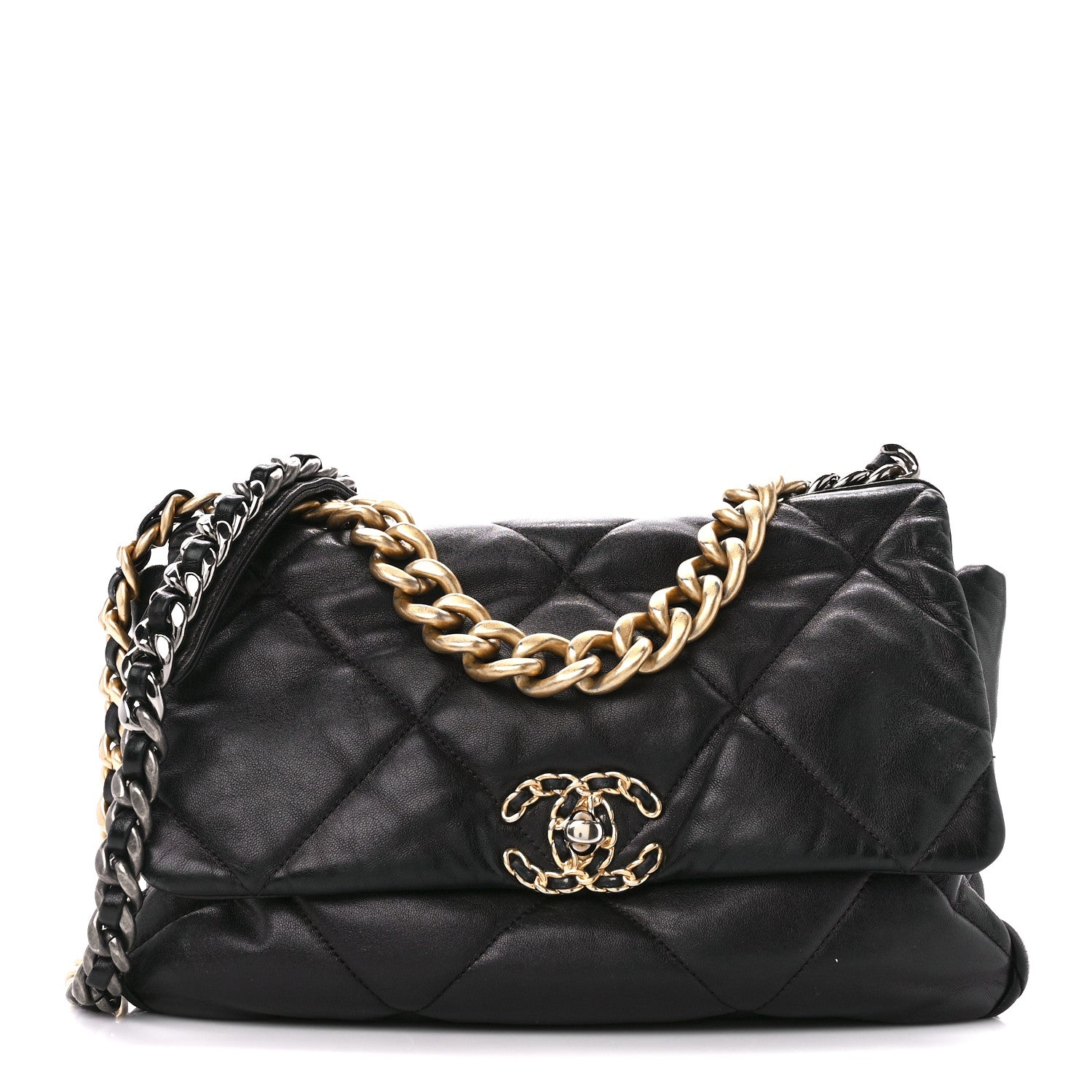 Chanel Lambskin Quilted Large Chanel 19 Flap Black 1 of 10