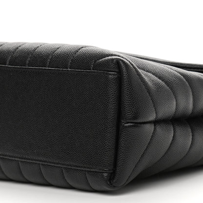 Saint Laurent Grain de Poudre Calfskin Y Quilted Monogram Small Loulou Chain Satchel Black 10 of 10