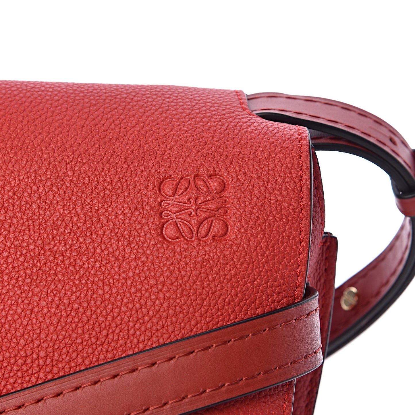 Soft Grain Calfskin Small Gate Crossbody Bag Scarlet Red Burnt Red