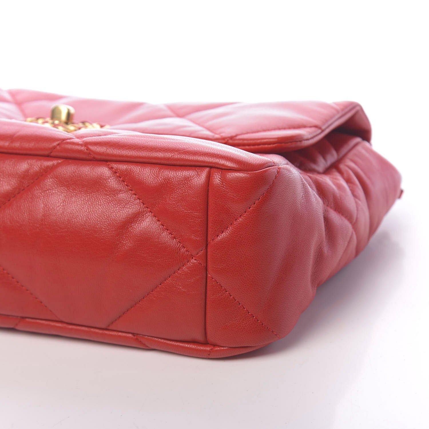 Chanel Goatskin Quilted Large Chanel 19 Flap Red 9 of 11