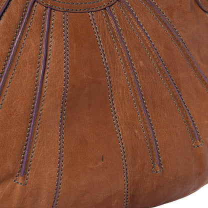 Valentino Garavani Calfskin Pleated Hobo Brown 13 of 15