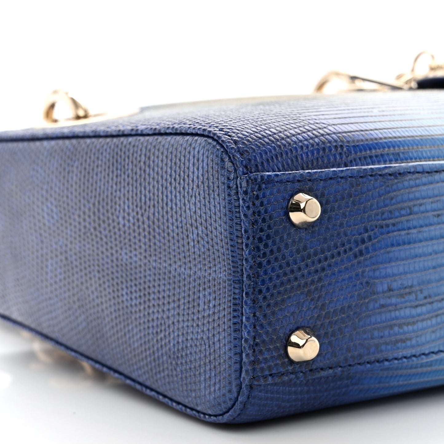 Lizard Gradient Mini Lady Dior Blue