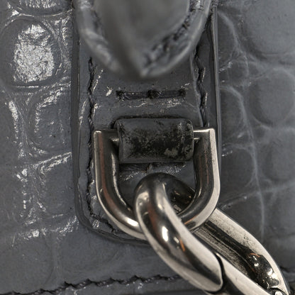 Balenciaga Shiny Calfskin Crocodile Embossed Small Hourglass Top Handle Bag Balenciaga Grey 11 of 13