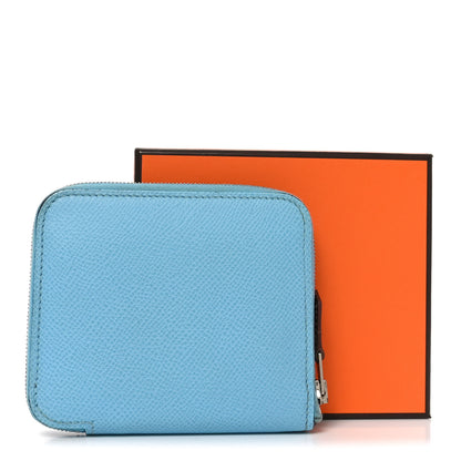 Hermes Epsom Silk'In Compact Wallet Celeste 10 of 10