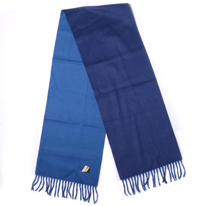 Hermes Cashmere Reversible Evelyne Scarf Bleu Ocean and Bleu Cobalt 4 of 6