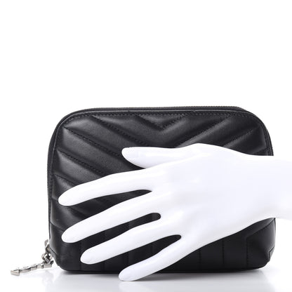 Saint Laurent Lambskin Matelasse Cosmetic Case Black 2 of 9