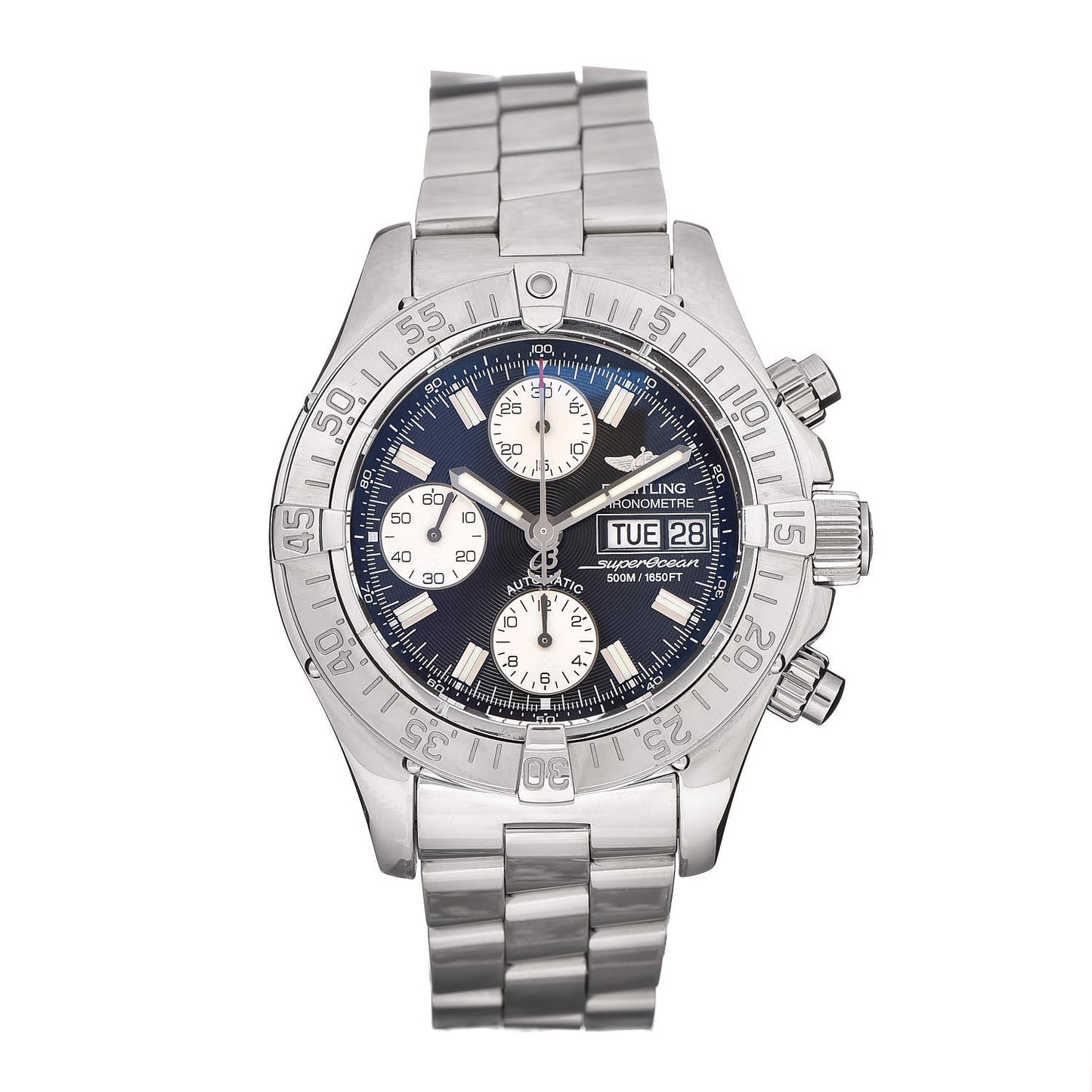 Stainless Steel 42mm Chrono Superocean Automatic Watch Blue A13340