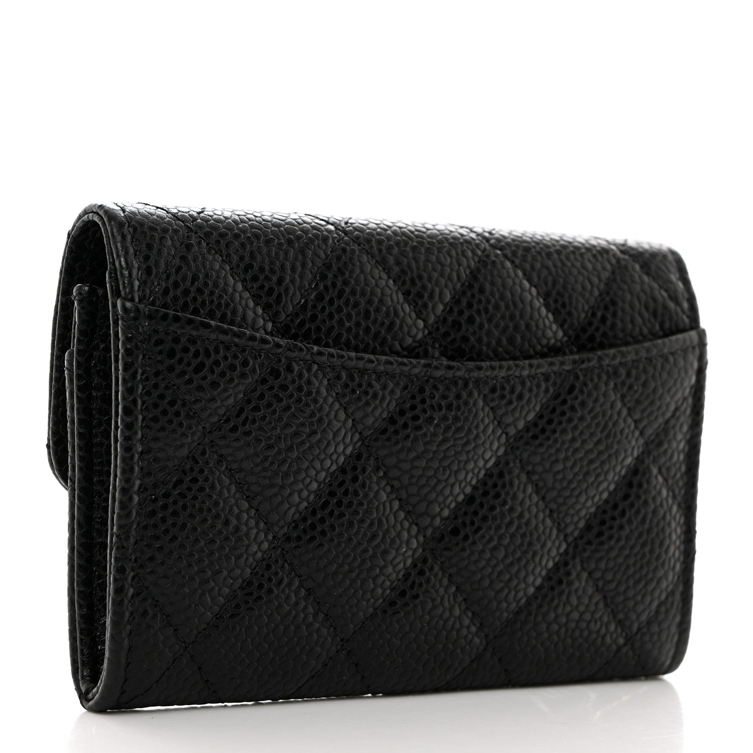 Chanel Caviar Quilted Flap Card Holder Wallet Black 3 of 8