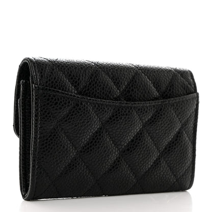 Chanel Caviar Quilted Flap Card Holder Wallet Black 3 of 8