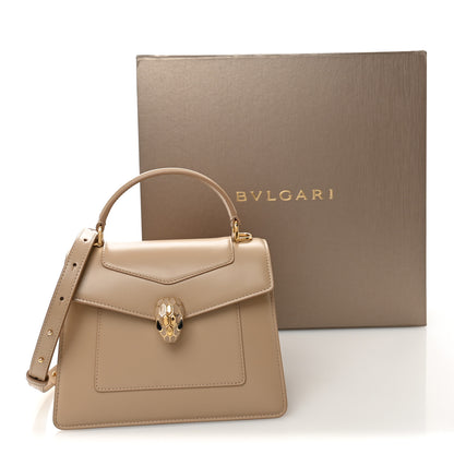 Bulgari Calfskin Serpenti Forever Medium Top Handle Beige 11 of 11