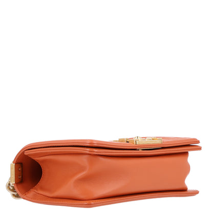 Chanel Calfskin Quilted Small Boy Flap Orange 4 of 10