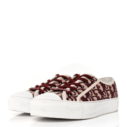 Christian Dior Canvas Oblique Walk'N'Dior Low Top Sneakers 38.5 Deep Amaranth 3 of 9