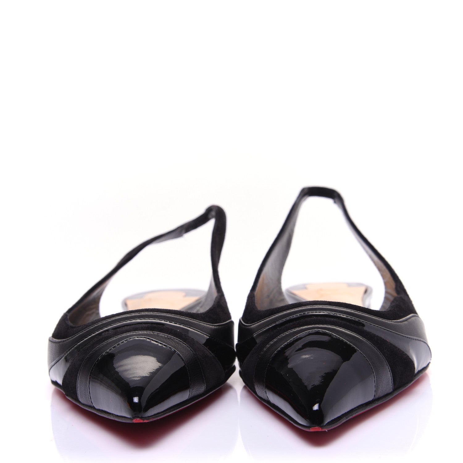 Christian Louboutin Nappa Patent Degradama Slingback Flats 39.5 Black 2 of 10