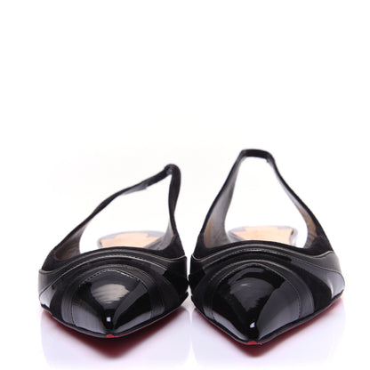 Christian Louboutin Nappa Patent Degradama Slingback Flats 39.5 Black 2 of 10