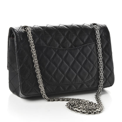 Chanel Aged Calfskin Space Charms 2.55 Reissue 225 Flap Black 3 of 11