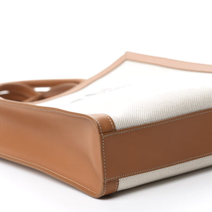 Celine Canvas Calfskin Small Vertical Cabas Natural Tan 7 of 11