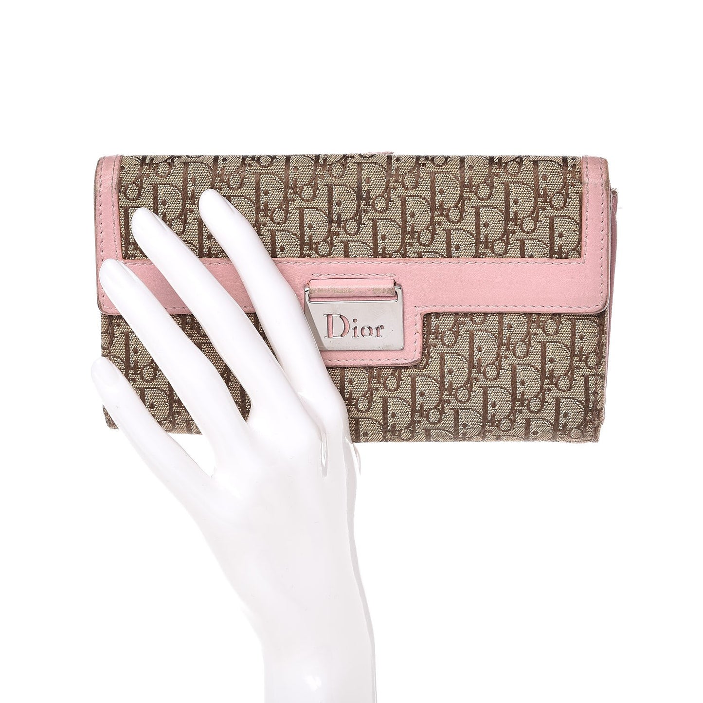 Monogram Long Flap Wallet Pink