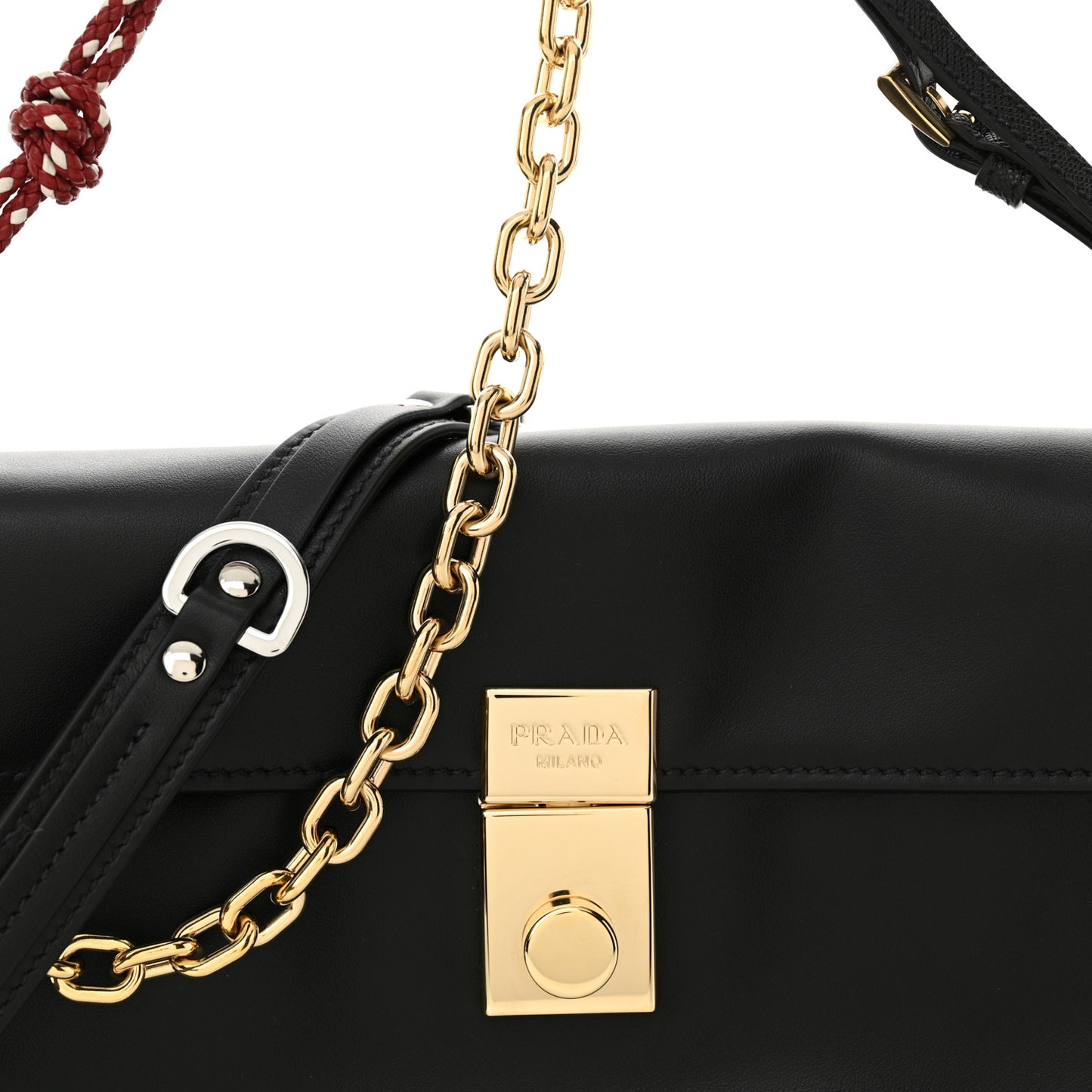 Calfskin Soft Sound Charms Shoulder Bag Black