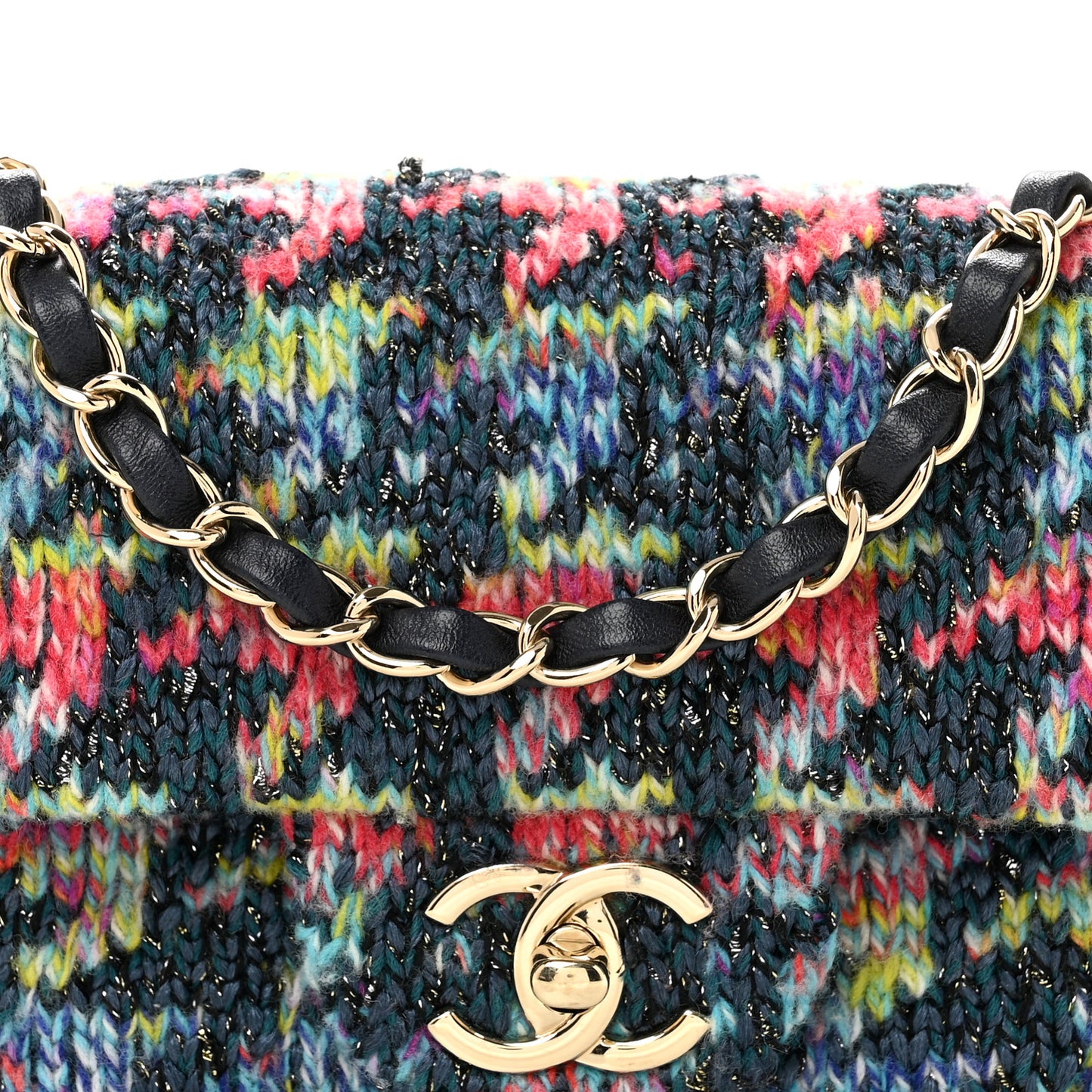 Knit Mini Rectangular Flap Multicolor