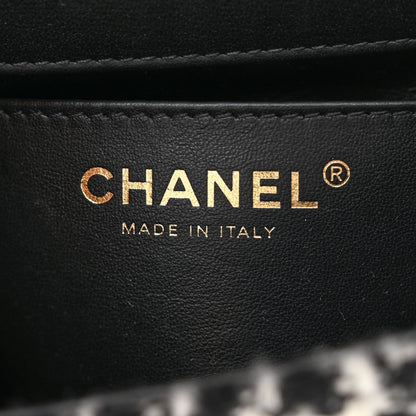 Chanel Tweed Houndstooth Quilted Mini Square Flap White Black 6 of 12