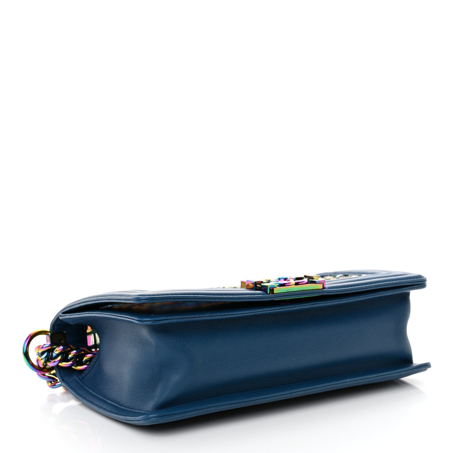 Chanel PVC Thread Woven Medium Boy Flap Dark Blue 4 of 15