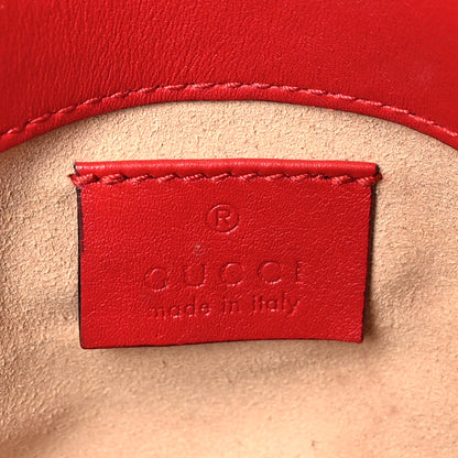 Gucci Calfskin Matelasse Super Mini GG Marmont Shoulder Bag Hibiscus Red 6 of 9