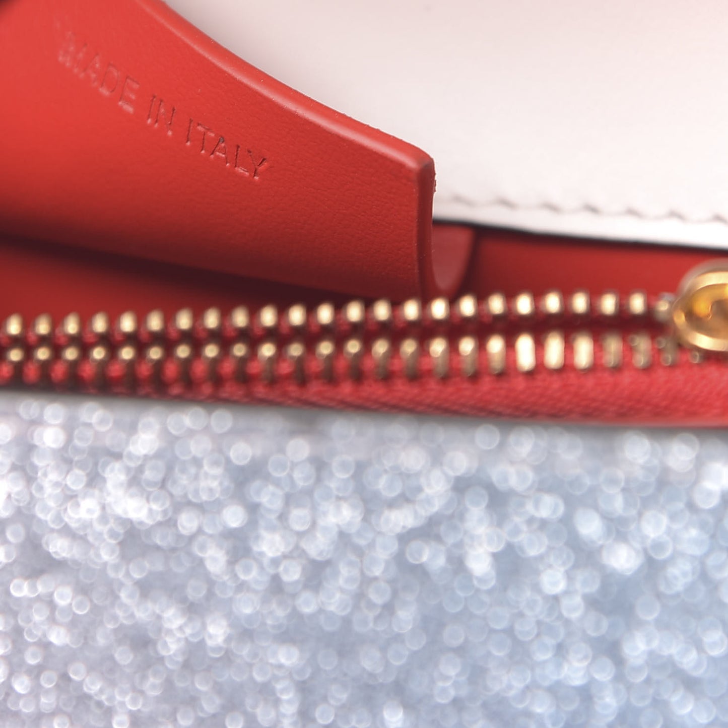 Glitter Calfskin Elisa Mini Shoulder Bag Multicolor Snow