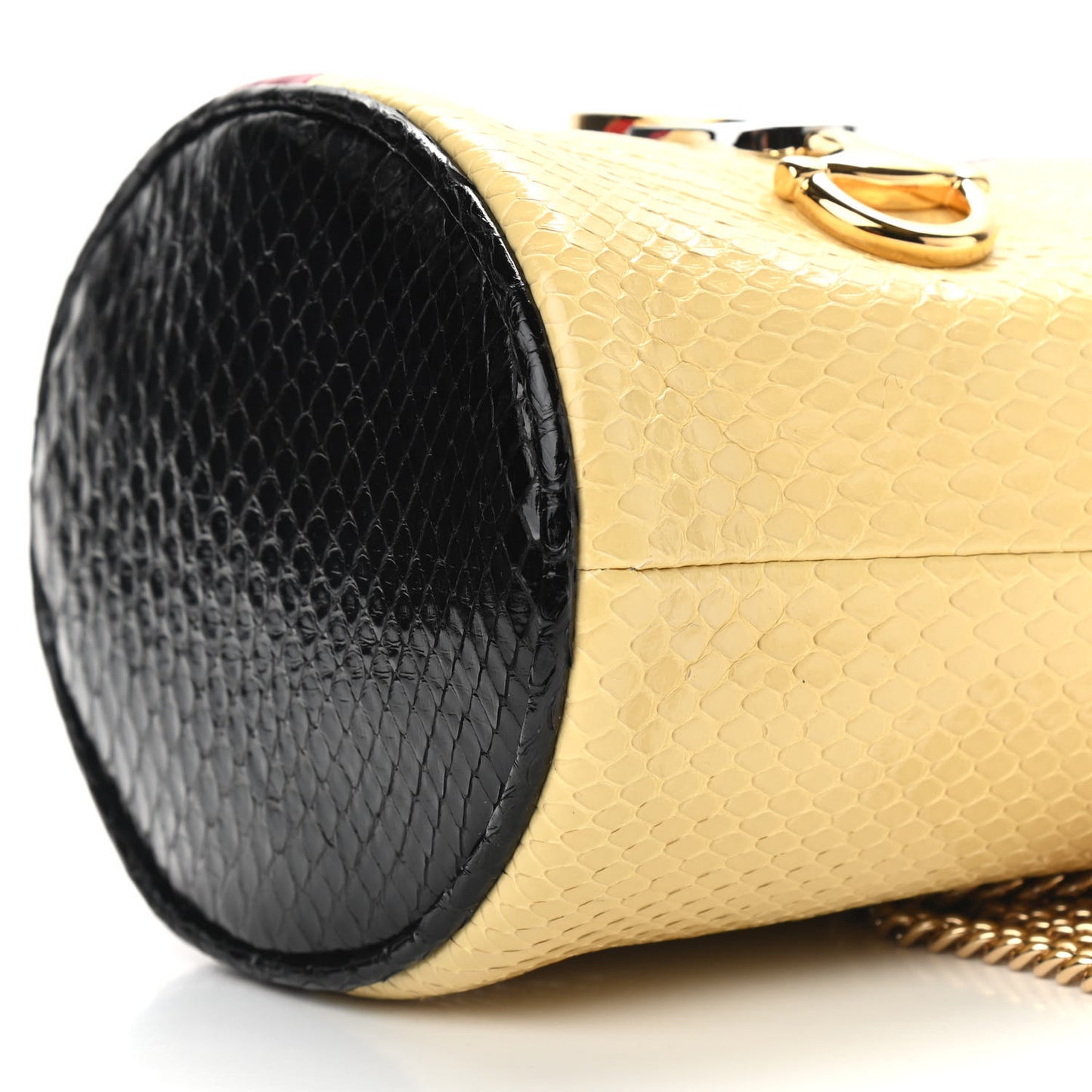Snakeskin Mini Zumi Bucket Bag Hibiscus Red Butter Black