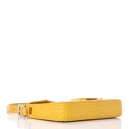 Fendi Nappa Logo Embossed Baguette Lemon Giallo 4 of 17