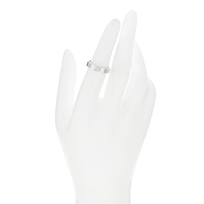 Cartier 18K White Gold Diamond 4mm LOVE Wedding Band Ring 51 5.75 2 of 5