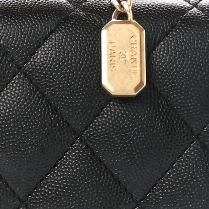 Chanel Caviar Quilted Mini Top Handle Flap Black 9 of 12